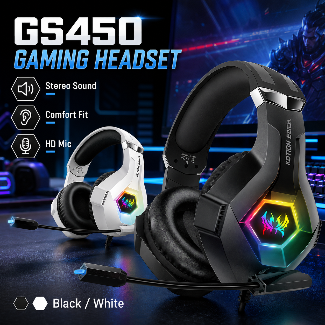 GS450 Wired Gaming Headset RGB – Pc Gaming Xbox recenzja i cena