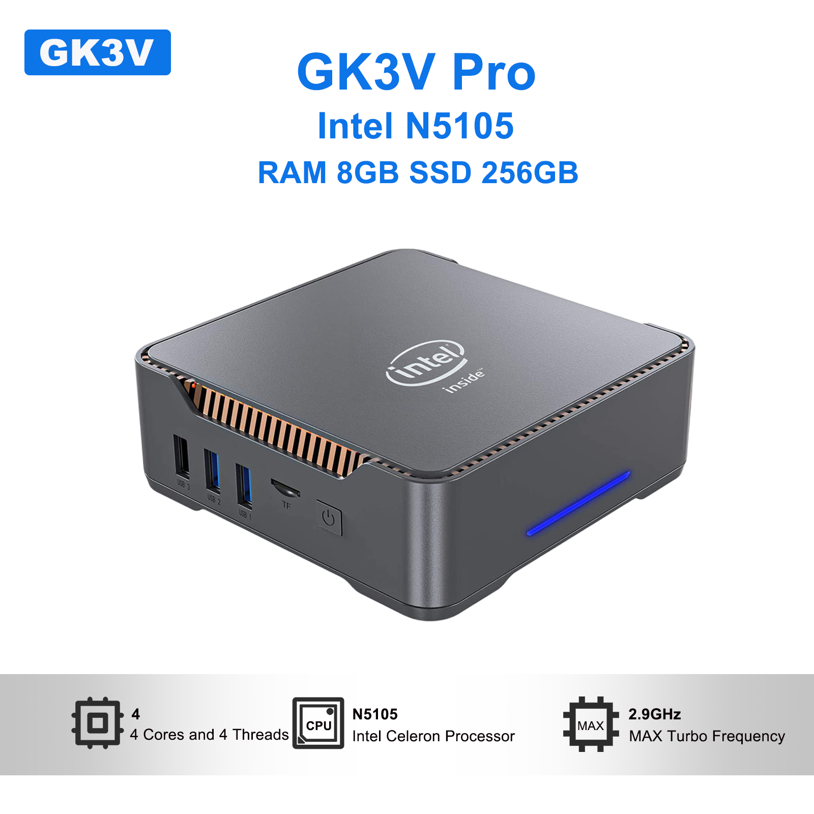 GK3V Pro mini pc Intel N5105 R – Pc Gaming Setup recenzja i cena