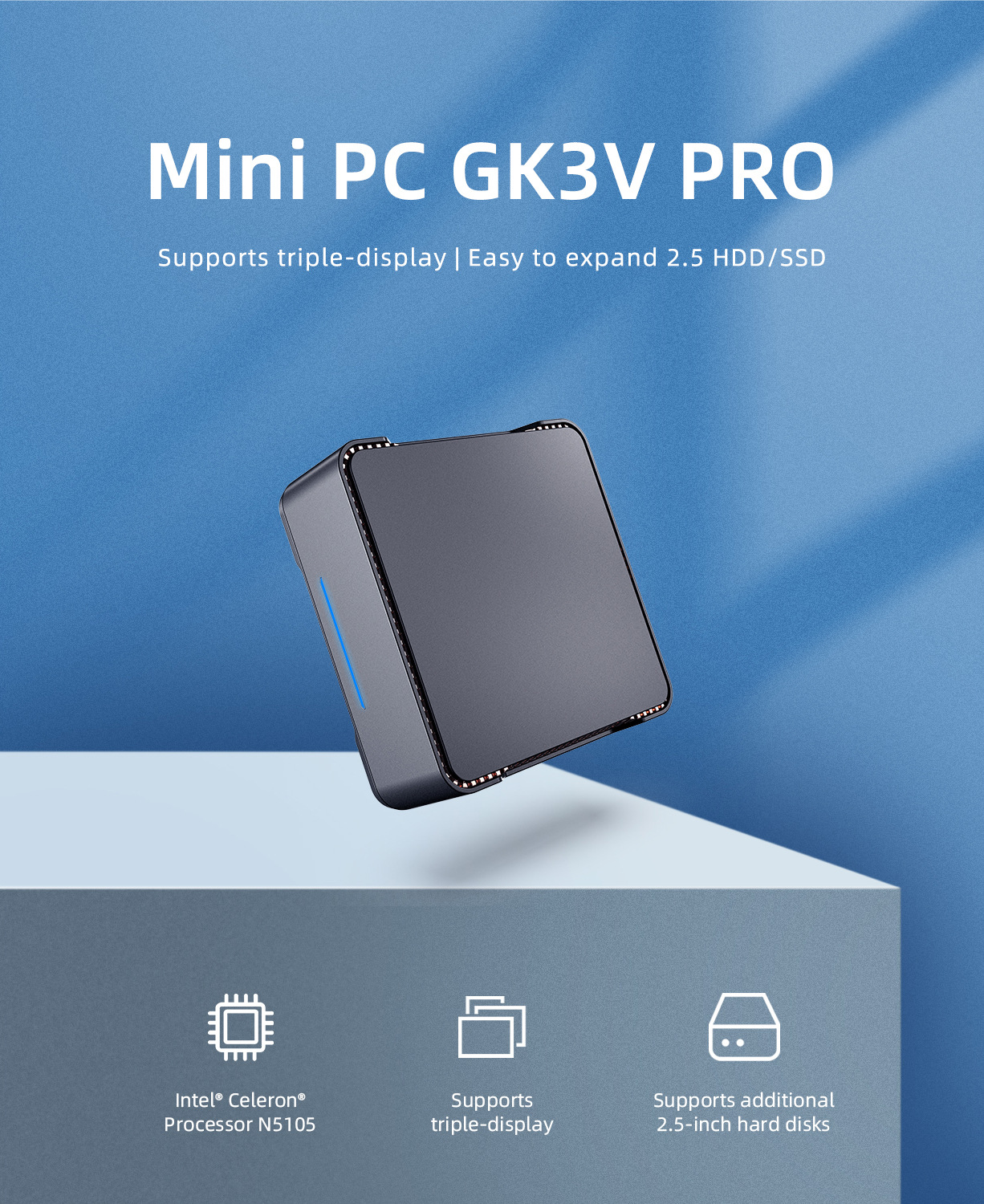 GK3V Pro mini pc Intel N5105 R – Pc Gaming Setup recenzja i cena